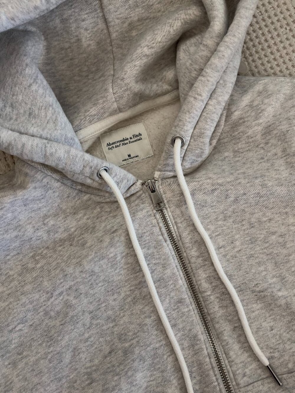 Abercrombie Light Gray Sunday Hooded Full-Zip Size Medium - Picture 6 of 8